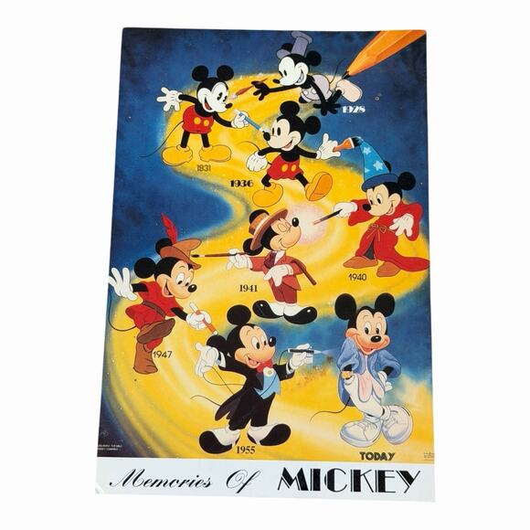 2 Vintage Disney Postcards Memories of Mickey Rev Minnie Mouse LMPC Impressions - Picture 6 of 10